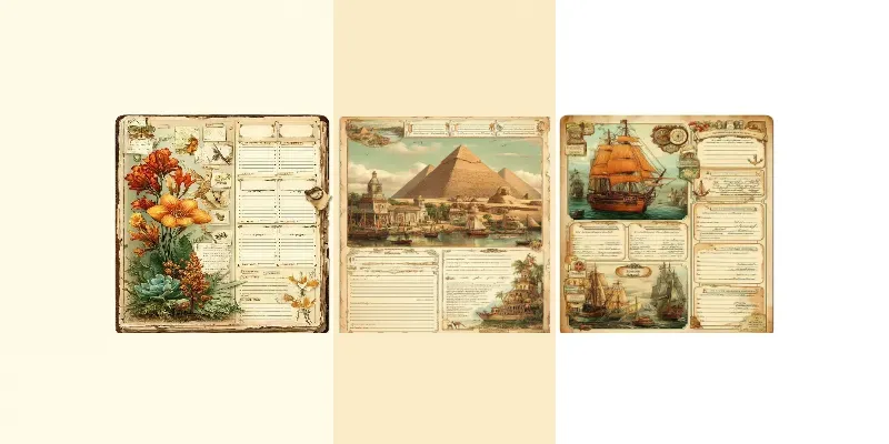 Decorative Junk Journal Templates generated by undefined