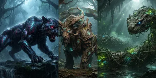 Deep Forest Predator Art generated by gemini-image