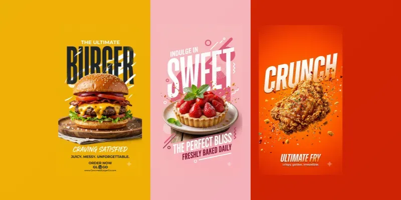 Bold Modern Food Typography Posters generated by undefined
