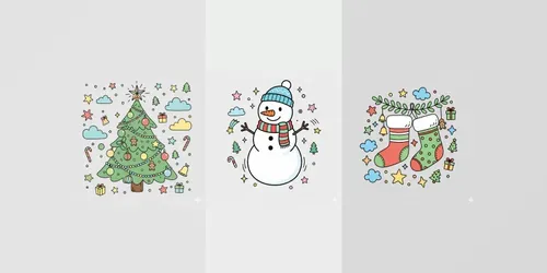 Christmas Doodlestyle Illustrations generated by gemini-image