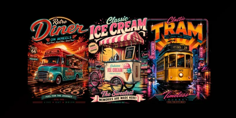Retro Transit Legends Vintage Vehicle generated by undefined