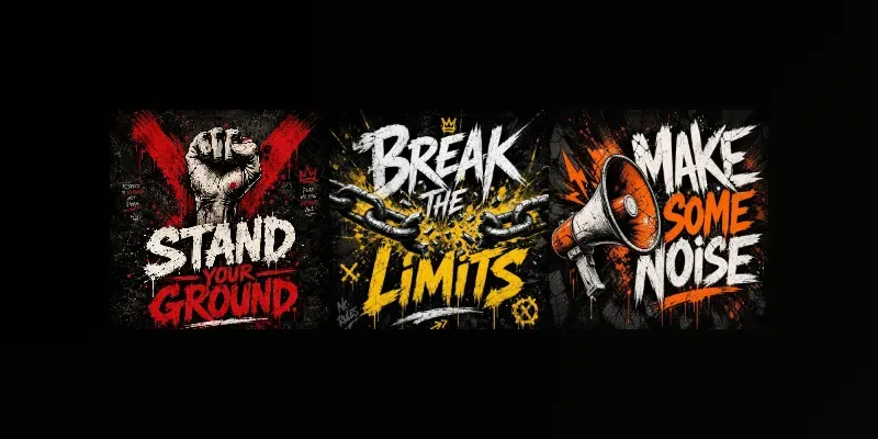 Grunge Streetwear Protest Typography Art generated by undefined