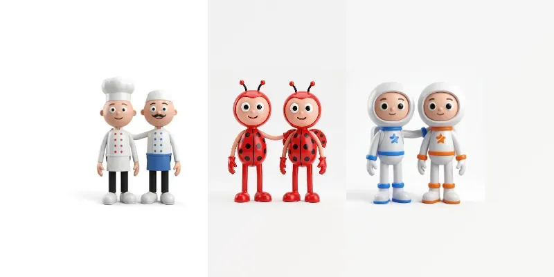 Stylized 3D Cartoon Duos generated by undefined