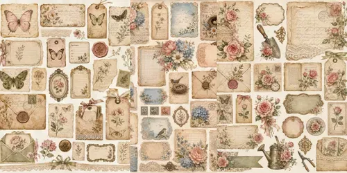 Vintage Romantic Junk Journal Ephemera generated by chatgpt-image