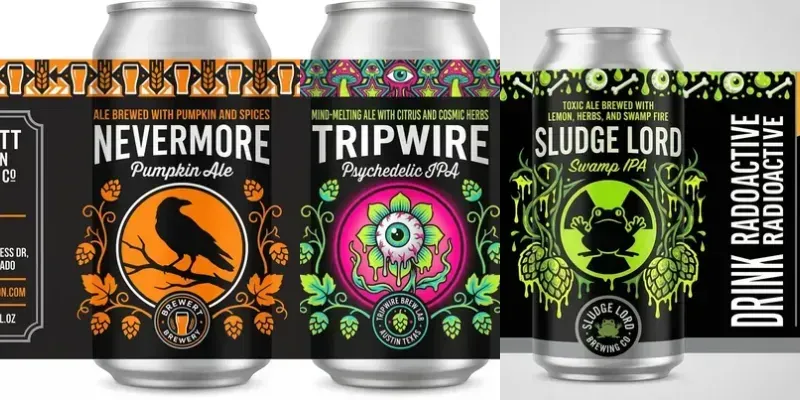 Flat Vector Craft Beer Labels generated by undefined