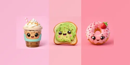 3D Kawaii Food Drinks Characters generated by chatgpt-image