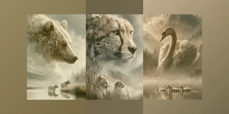 Dreamlike Wild Animal Portraits generated by undefined
