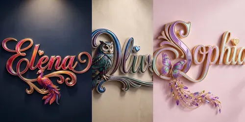 3D Luxury Ornamental Name Signs generated by gemini-image