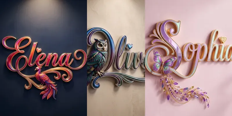 3D Luxury Ornamental Name Signs generated by undefined