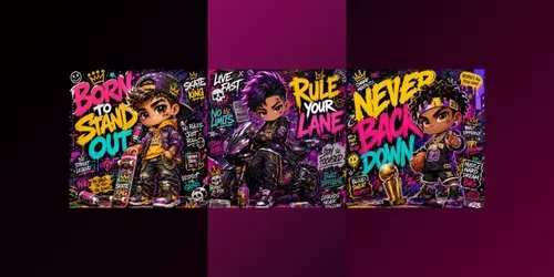 Urban Chibi Streetart Character Poster generated by chatgpt-image