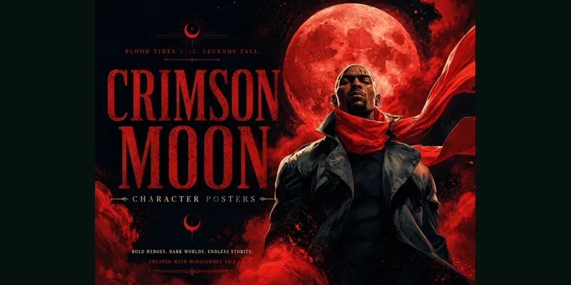 Crimson Moon Character Posters generated by undefined