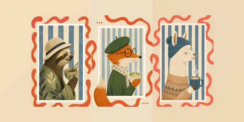 Whimsical Editorial Animal Portraits generated by undefined