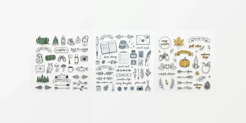 Delicate Fine Line Stickers generated by undefined