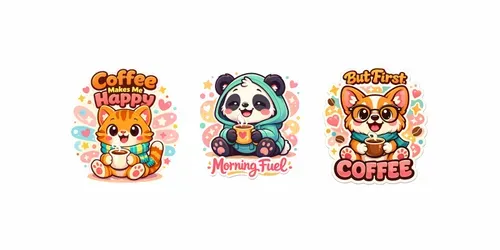 Cute Happy Animal Coffee Art generated by chatgpt-image