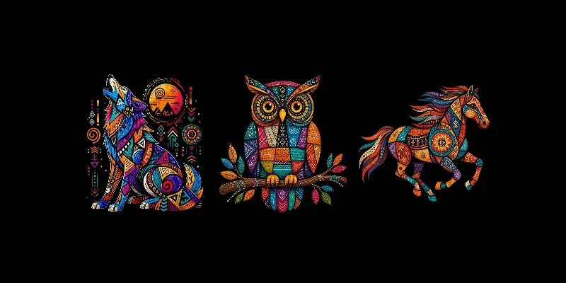 Tribal Geometric Animal Art generated by undefined