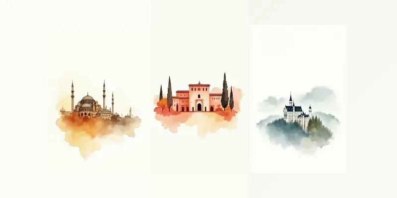Architectural Wonders Watercolor Series generated by undefined