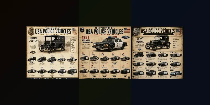 Usa Police Cars Timeline Posters generated by undefined