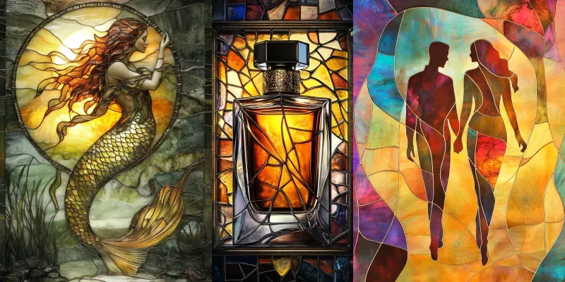 Radiant Glass Art With Different Motifs generated by undefined