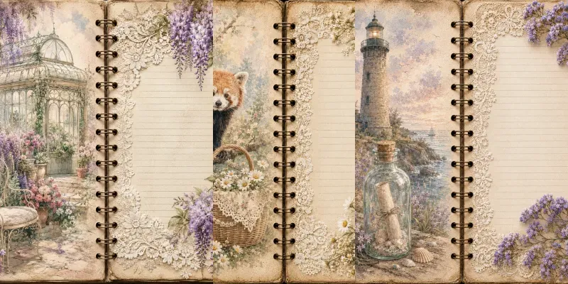 Vintage Shabby Chic Scrapbook Journals generated by undefined
