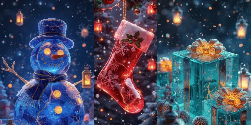 Crystal Kintsugi Christmas Glows generated by undefined