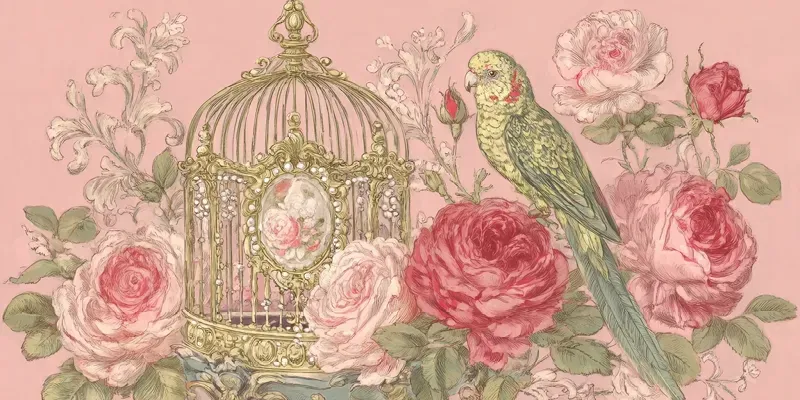 Victorian Rose Portrait Art generated by undefined
