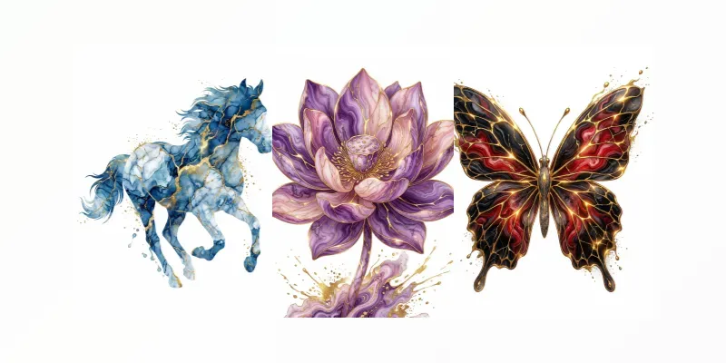 Opulent Kintsugi Gold Marble Art generated by undefined