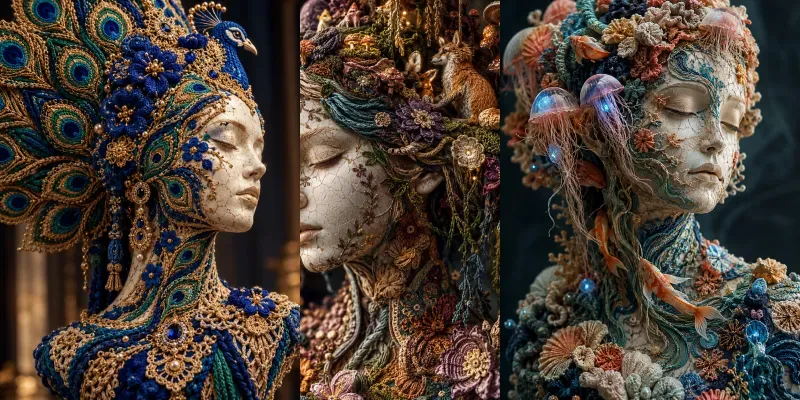 Luxury Textile Portraits generated by undefined