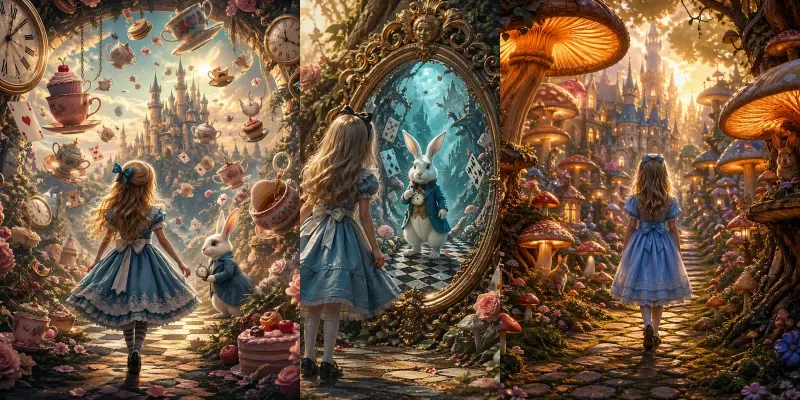 Enchanted Wonderland Storybook Scenes generated by undefined