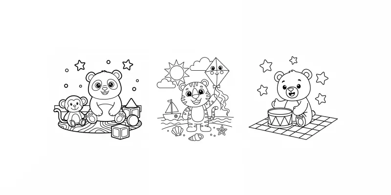 Toddlerfriendly Black White Coloring generated by undefined