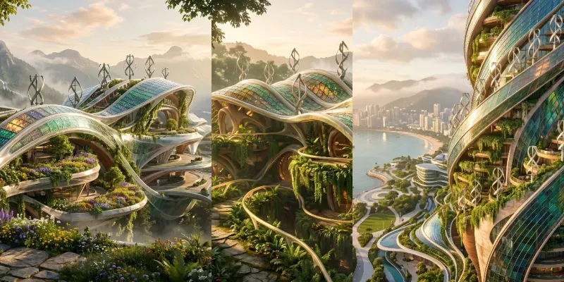 Bio Organic Solarpunk Concept Art generated by undefined
