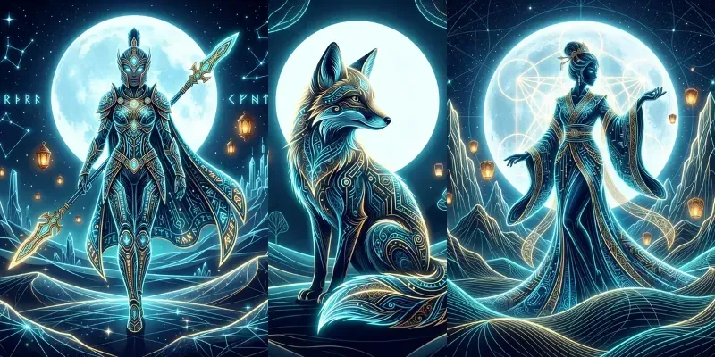 Luminous Cyberfolk Art Templates generated by undefined