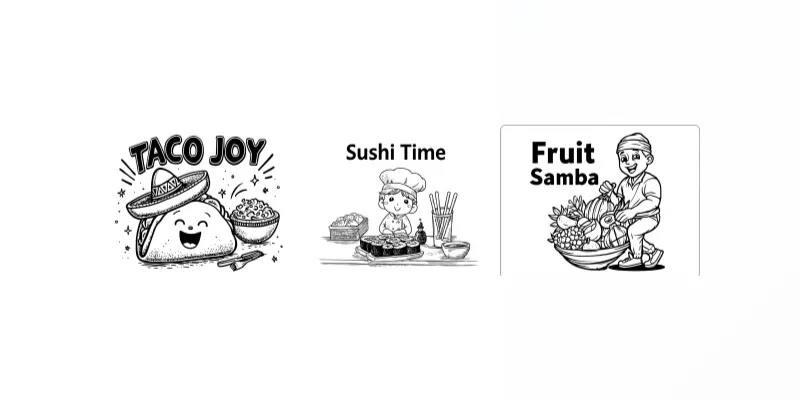 Food Style Coloring Pages generated by undefined