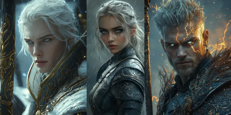Epic Fantasy Storm Valkyrie Portraits generated by undefined