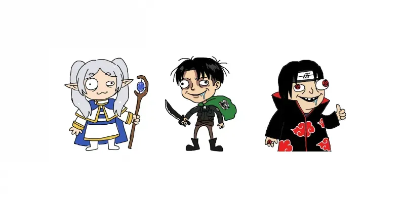 Funny Anime Caricature Meme Characters generated by undefined