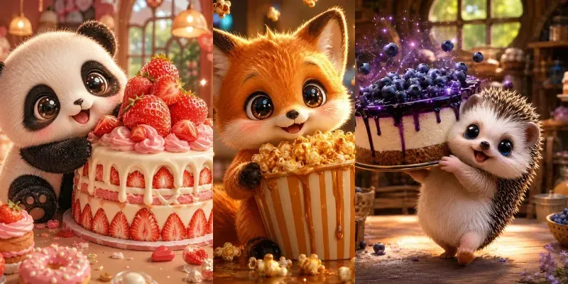 Whimsical Kawaii Dessert Friends Worlds generated by undefined