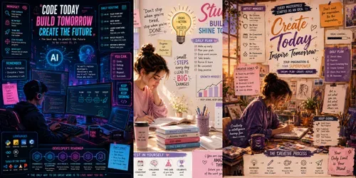 Study Motivation Posters generated by chatgpt-image
