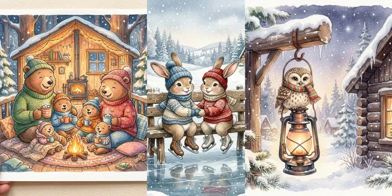 Cozy Watercolor Animals generated by undefined