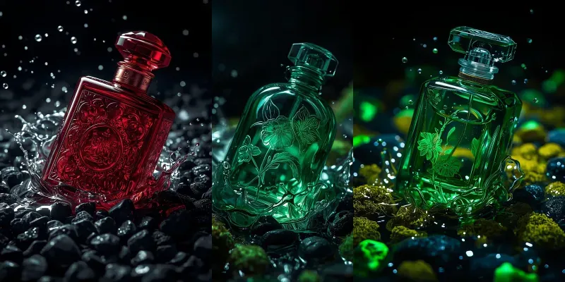 Luxury Perfume Bottle Splash Ads generated by undefined