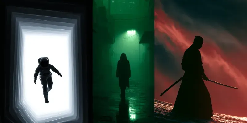 Cinematic Negative Space Silhouettes generated by undefined