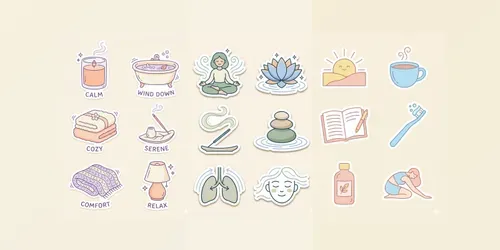 Minimal Animated Selfcare Stickers generated by gemini-image