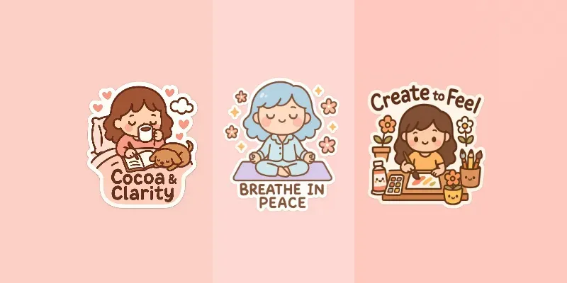 Cute Girl Selfcare Affirmation Stickers generated by undefined