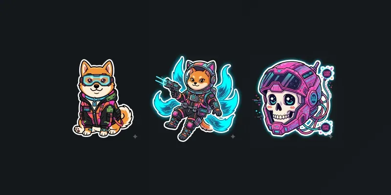 Cyberpunk Kawaii Vector Sticker Art generated by undefined