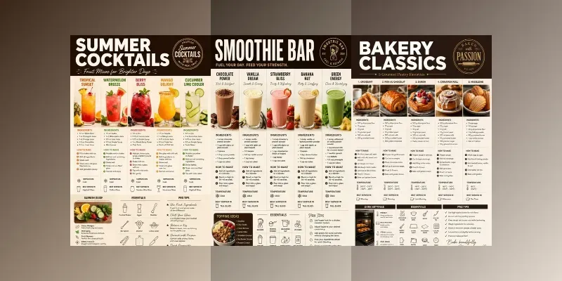 Professional Recipe Infographic Posters generated by undefined