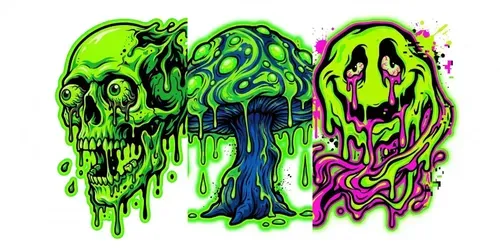 Acid Toxic Sticker Graphics generated by gemini-image