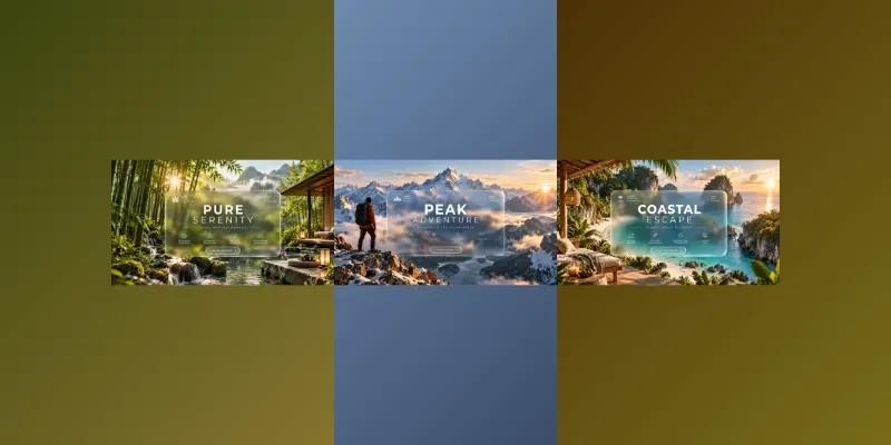 Serene Nature Glassmorphism Promo Layouts