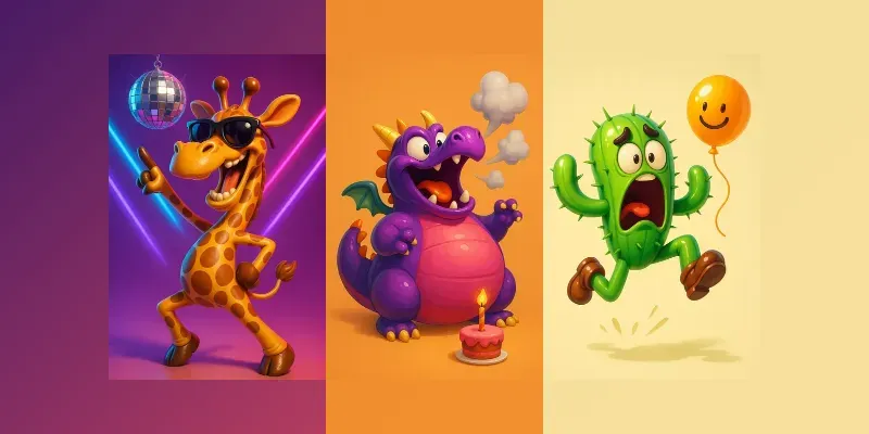 Whimsical 3D Funny Cartoon Characters generated by undefined