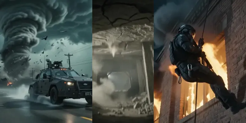 Cinematic Action Disaster Videos generated by undefined