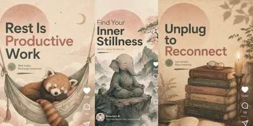 Aesthetic Lofi Selfcare Social Ads generated by chatgpt-image