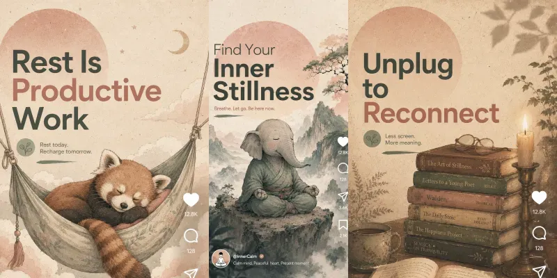 Aesthetic Lofi Selfcare Social Ads generated by undefined