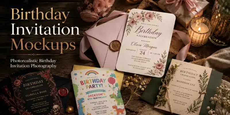 Birthday Invitation Card Mockups generated by undefined